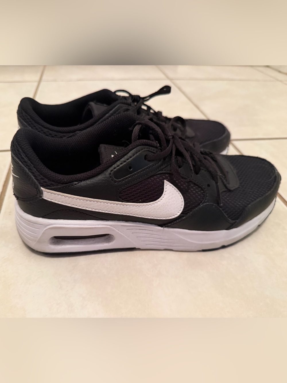 Nike Air Max Black and White Swoosh Sneakers